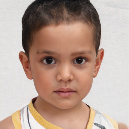 Neutral white child male with short  brown hair and brown eyes