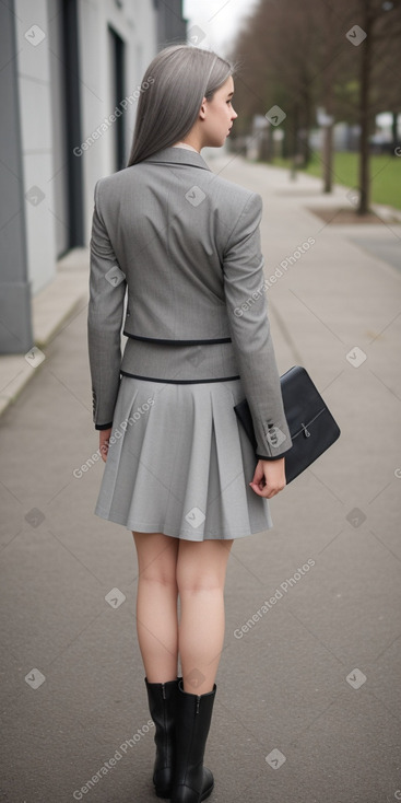 Irish teenager girl with  gray hair