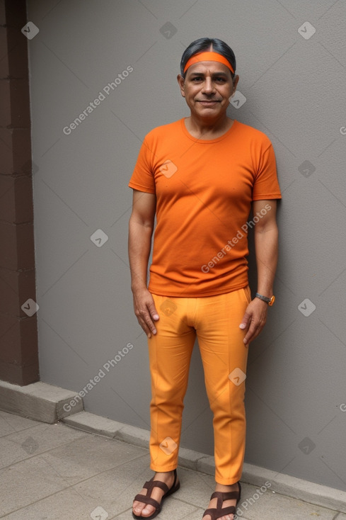 Guatemalan 45 years male with  brown hair