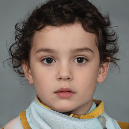 Neutral white child male with short  brown hair and brown eyes