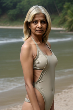 Indian middle-aged female with  blonde hair