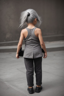 Mexican child girl with  gray hair