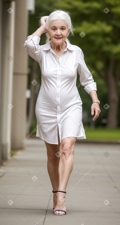 Irish elderly female with  white hair