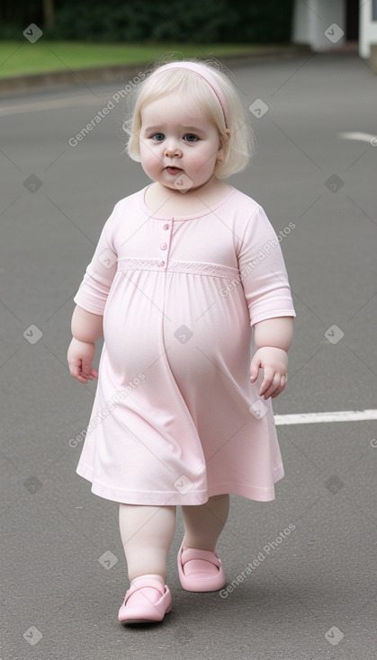 British infant girl with  white hair