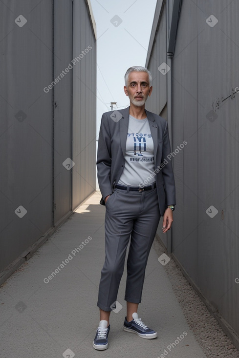 Moroccan adult non-binary with  gray hair