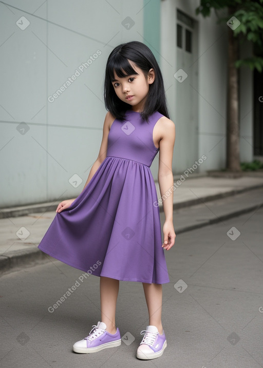 Vietnamese child girl with  black hair