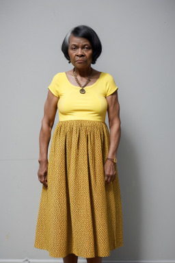 African american elderly female with  black hair