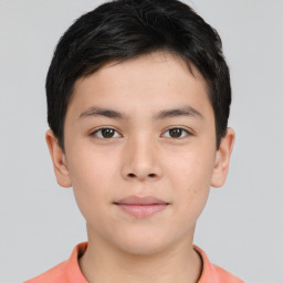 Neutral asian young-adult male with short  brown hair and brown eyes