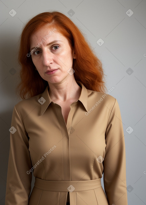 Emirati 45 years female with  ginger hair