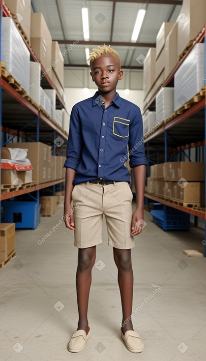 Ghanaian teenager boy with  blonde hair