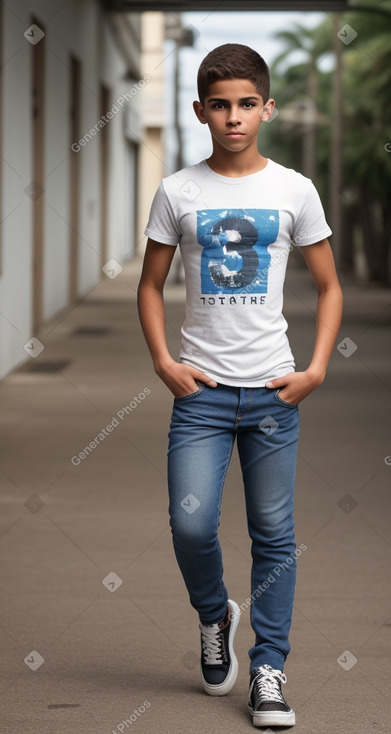 Puerto rican teenager boy with  brown hair