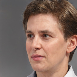 Neutral white adult male with short  brown hair and brown eyes