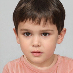 Neutral white child male with short  brown hair and brown eyes