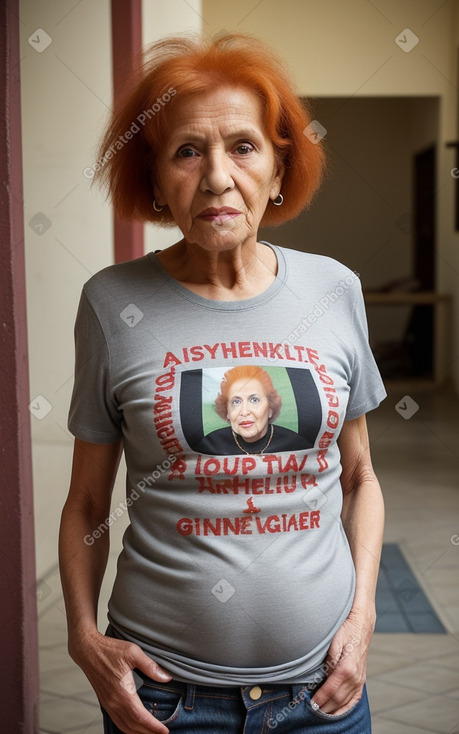 Moroccan elderly female with  ginger hair