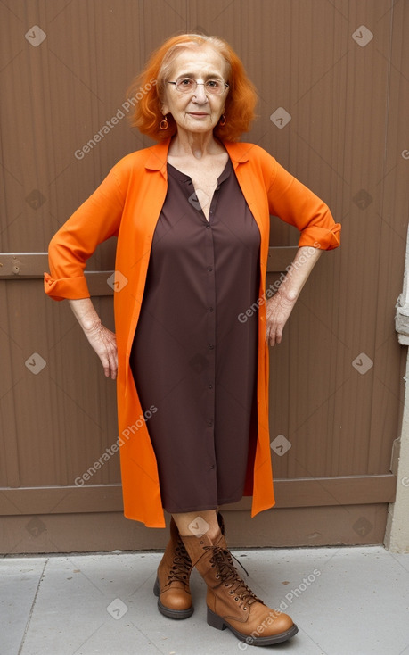 Arab elderly female with  ginger hair