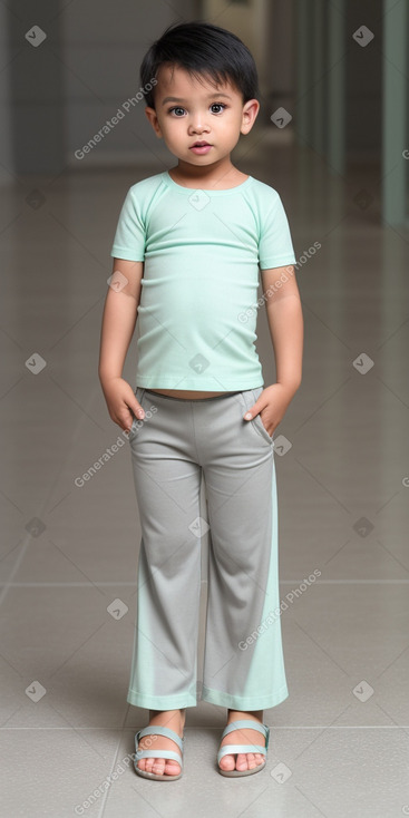 Malaysian infant boy with  gray hair