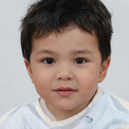 Neutral white child male with short  brown hair and brown eyes