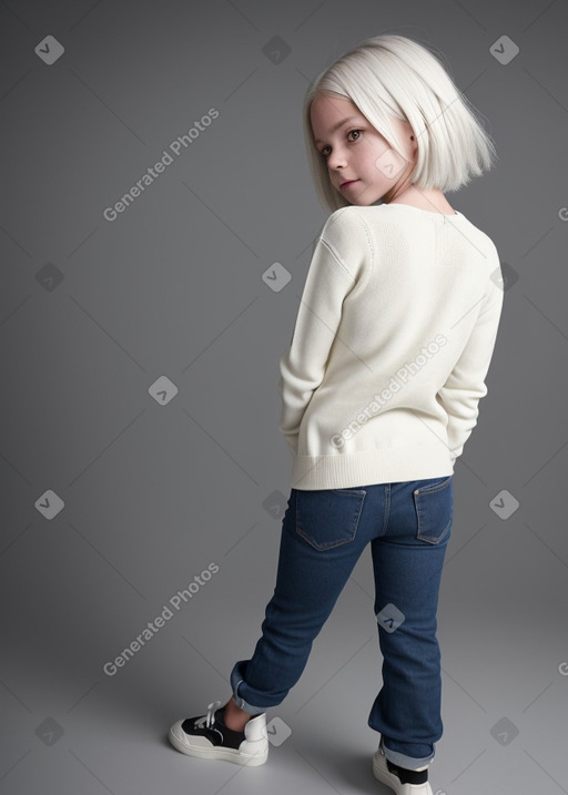 New zealand child girl with  white hair