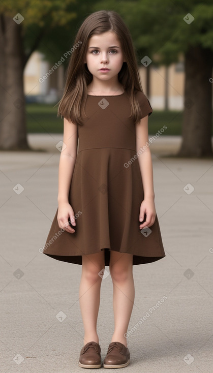 Spanish child girl with  brown hair