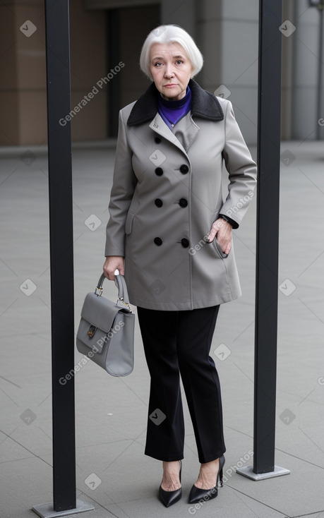 Russian elderly female with  gray hair