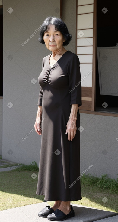 Japanese elderly female with  black hair