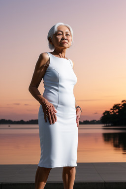 Indonesian elderly female with  white hair