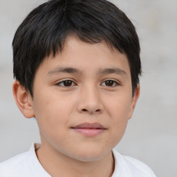 Neutral white child male with short  brown hair and brown eyes