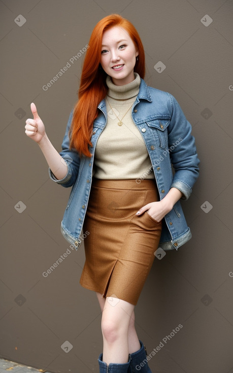 Mongolian adult female with  ginger hair