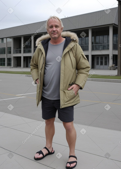 Canadian middle-aged male with  blonde hair