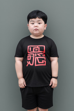 Chinese child boy with  black hair