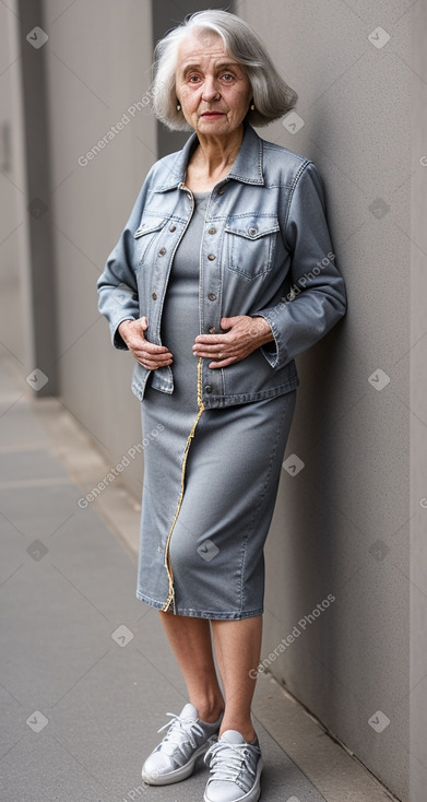 Bulgarian elderly female with  gray hair