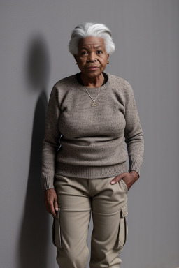 African american elderly female with  gray hair