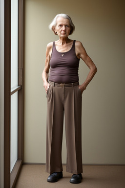 Dutch elderly female with  brown hair