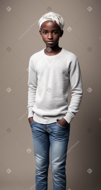 Malian teenager boy with  white hair