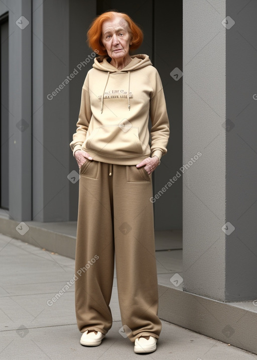 Elderly female with  ginger hair