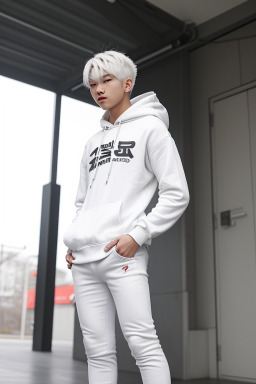 Korean teenager boy with  white hair