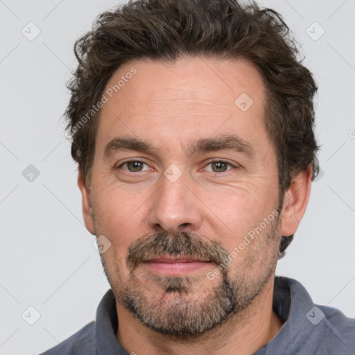 Neutral white adult male with short  brown hair and brown eyes