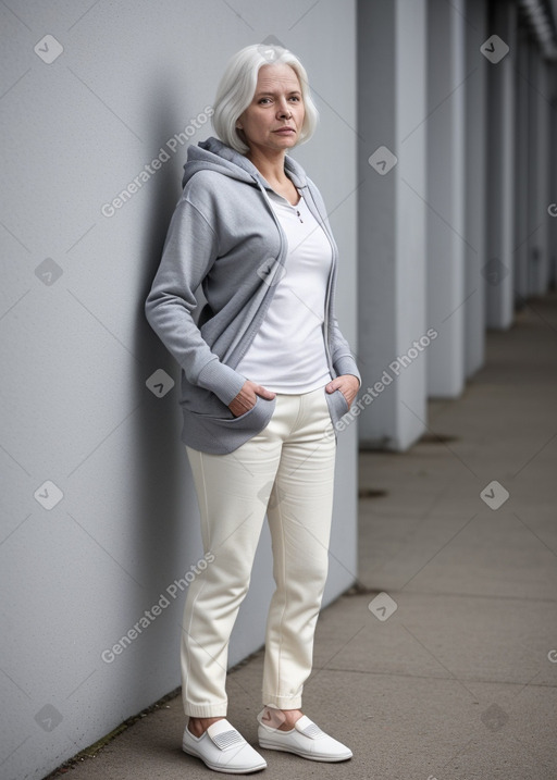 Swedish 45 years female with  white hair