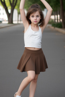 Caucasian child female with  brown hair