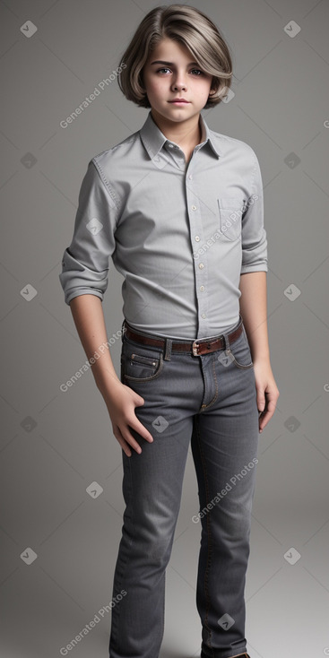 Italian teenager boy with  gray hair