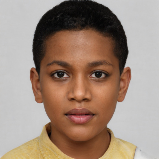 Neutral latino young-adult female with short  brown hair and brown eyes