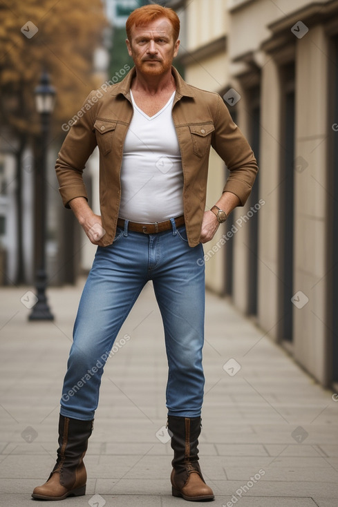 Romanian middle-aged male with  ginger hair