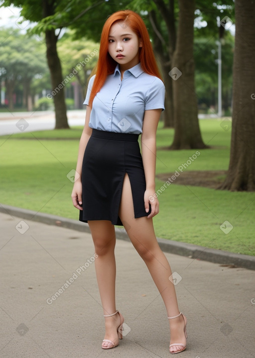 Indonesian teenager female with  ginger hair