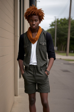 African american teenager male with  ginger hair