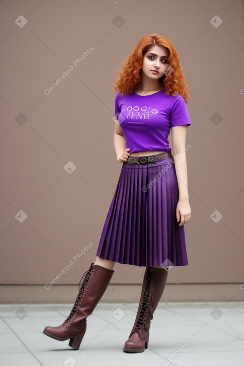 Pakistani young adult female with  ginger hair