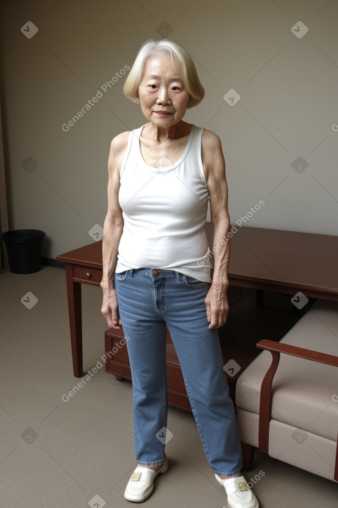 Korean elderly female with  blonde hair