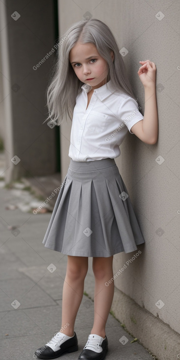 Austrian child girl with  gray hair