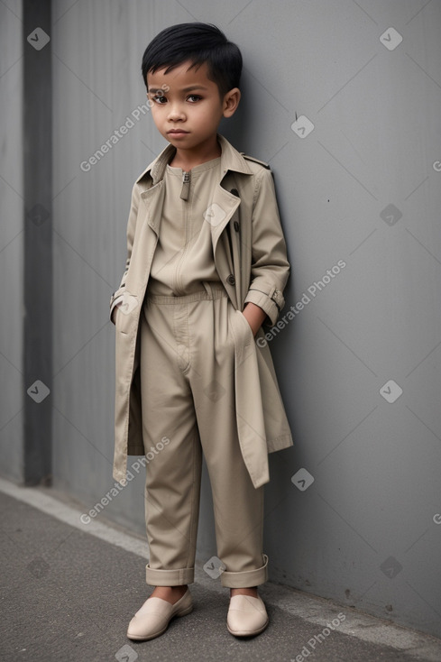 Indonesian child boy with  gray hair