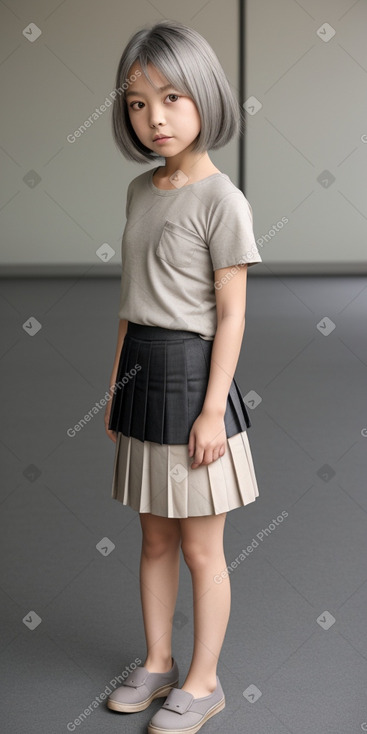 Japanese child female with  gray hair