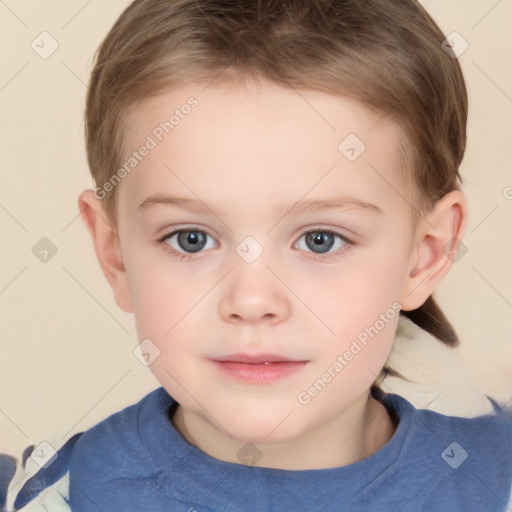 Neutral white child male with short  brown hair and brown eyes